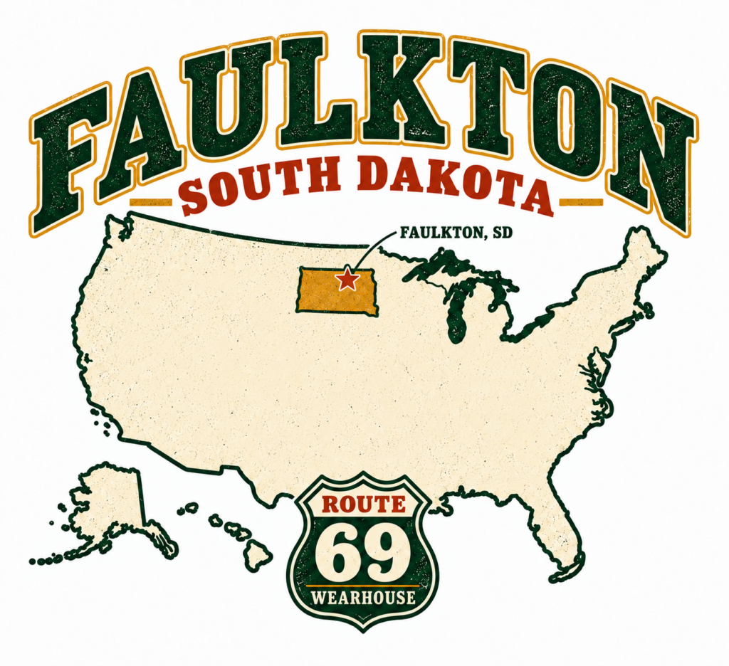 Back of Faulkton Creamery white tee